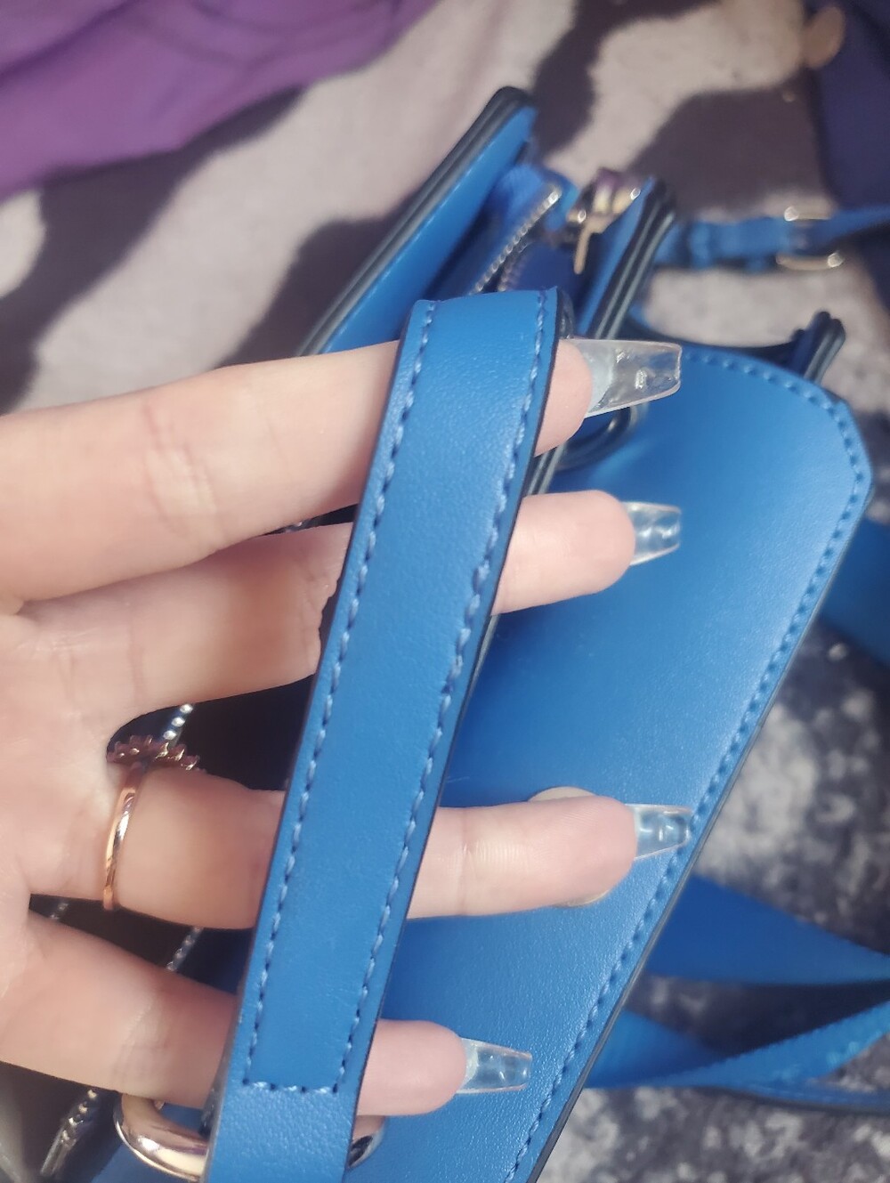 Steve Madden Bright Blue Structured Satchel - Picture 11 of 12